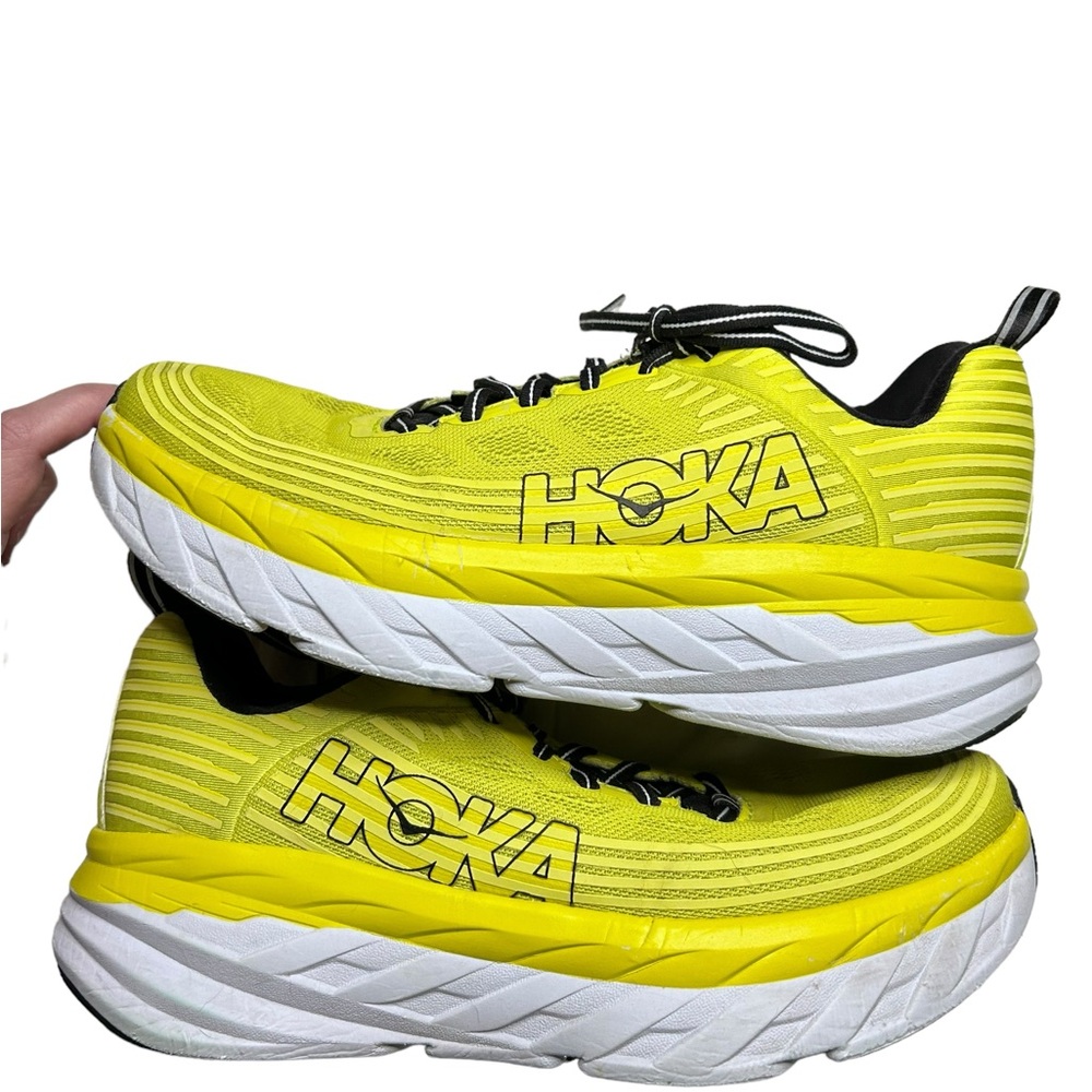 HOKA One One Bondi 6 Sneakers In Neon Yellow Size 9